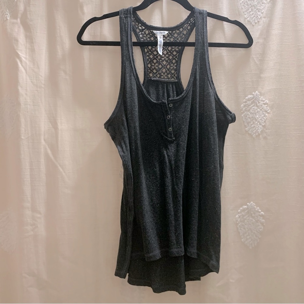 Dark Grey Flowy Tank Top with Unique Colorful Specks